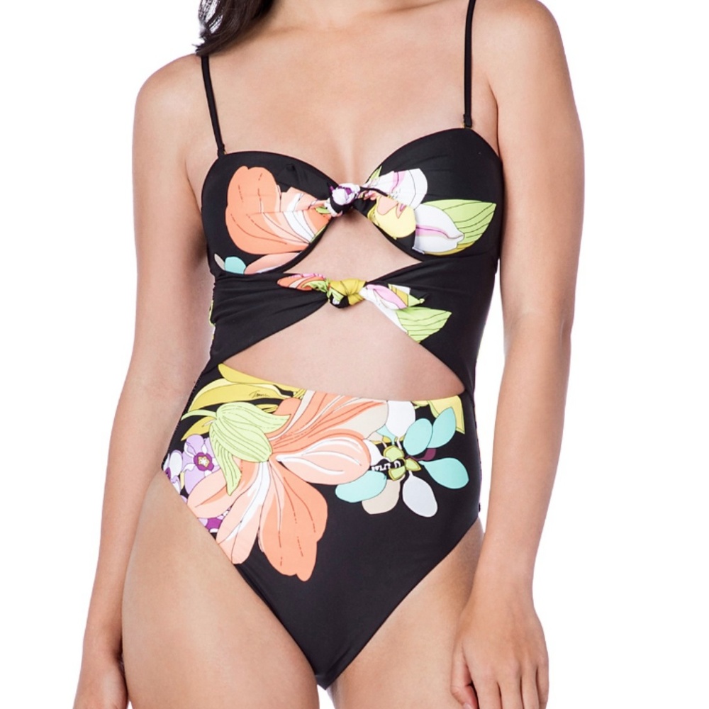 Trina Turk Floral One Piece Swimsuit Size 8